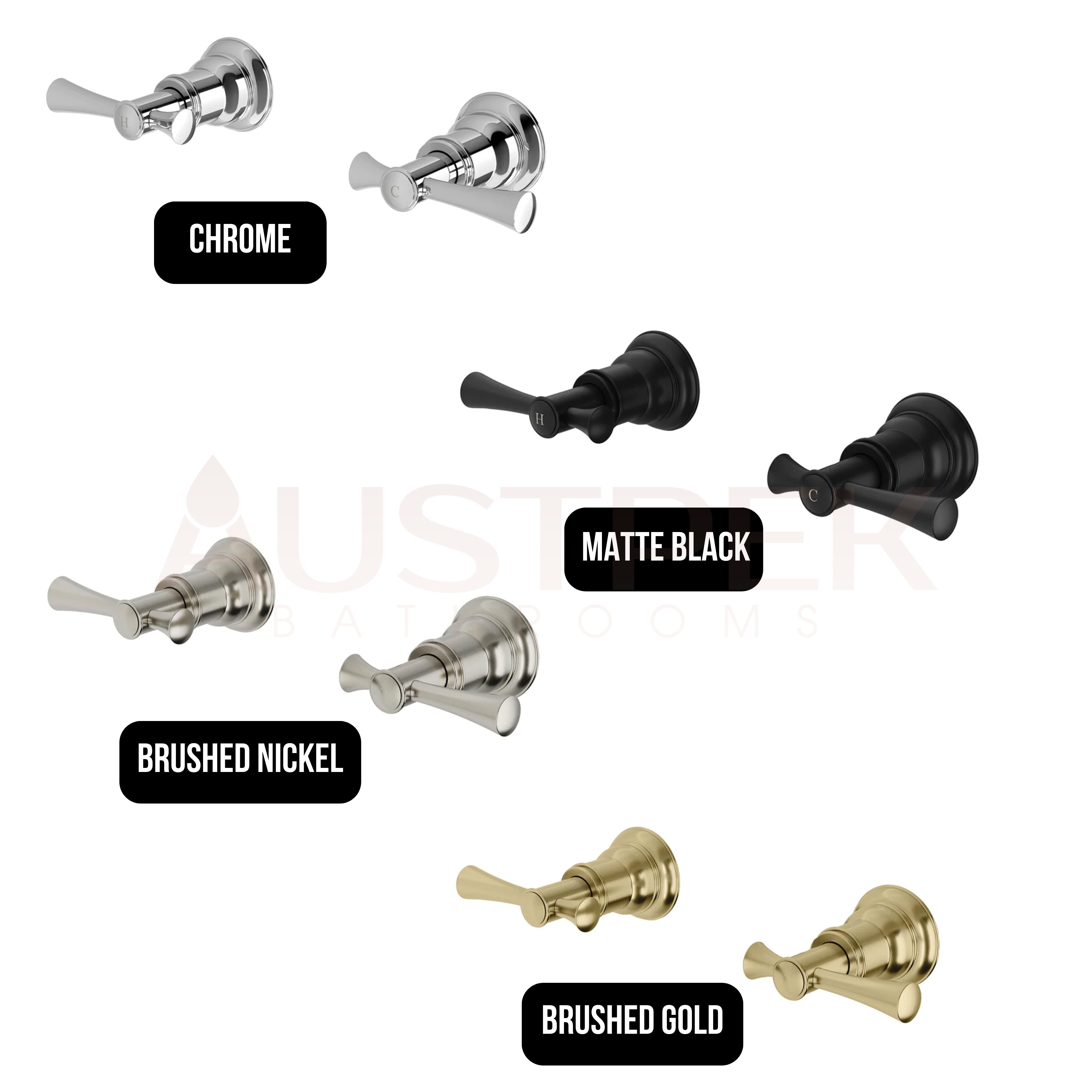 PHOENIX CROMFORD LEAD FREE WALL TOP ASSEMBLIES EXTENDED SPINDLES CHROME