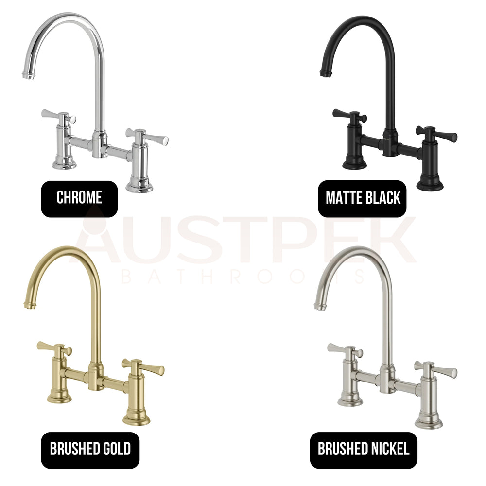 PHOENIX CROMFORD LEAD FREE EXPOSED SINK SET 325MM BRUSHED GOLD