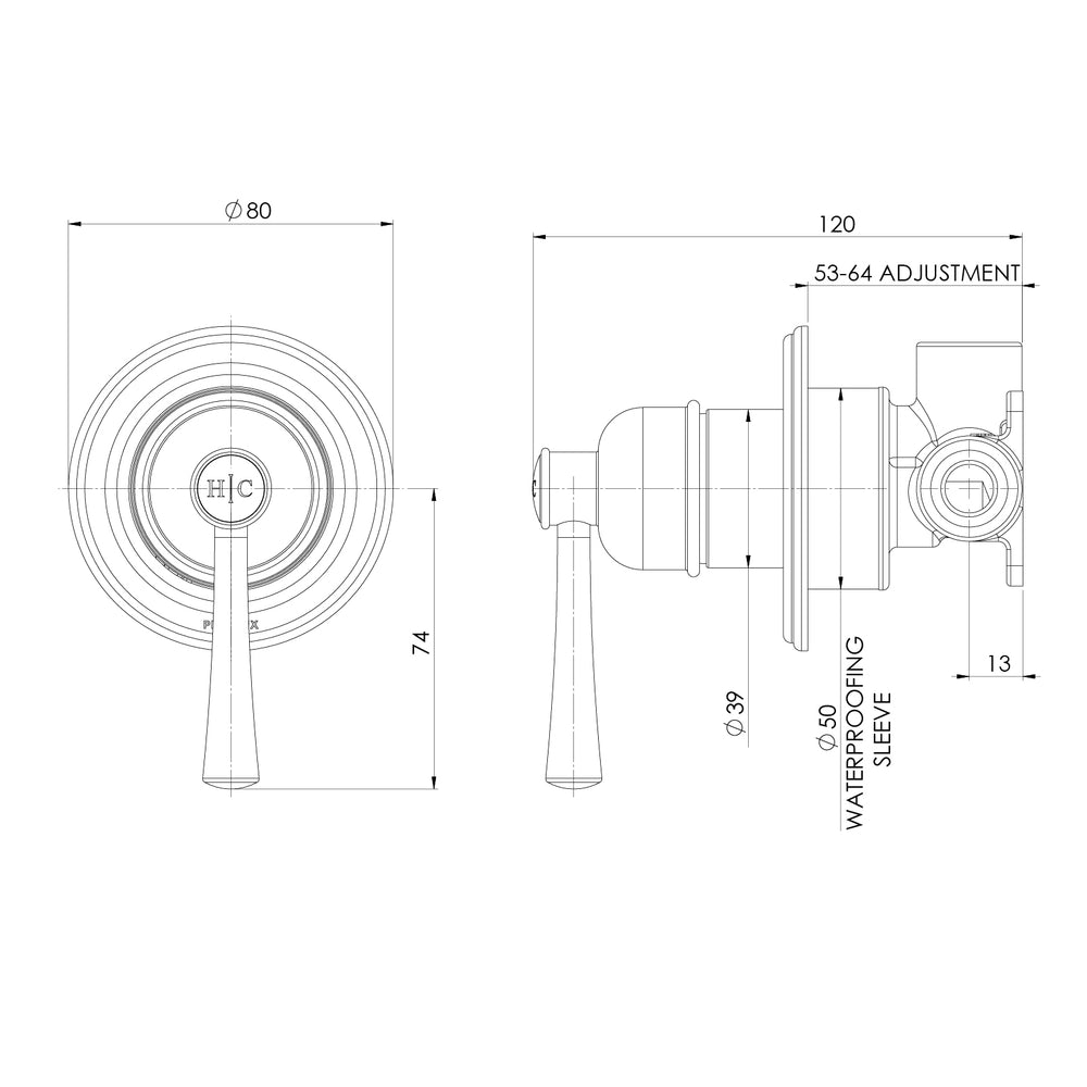 PHOENIX CROMFORD SWITCHMIX SHOWER / WALL MIXER BRUSHED BRONZE