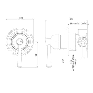 PHOENIX CROMFORD SWITCHMIX SHOWER / WALL MIXER BRUSHED BRONZE