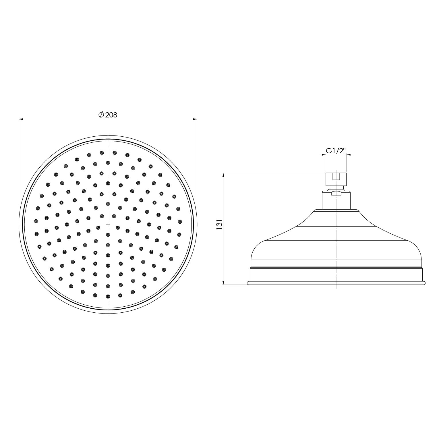 PHOENIX CROMFORD SHOWER ROSE 208MM BRUSHED BRONZE