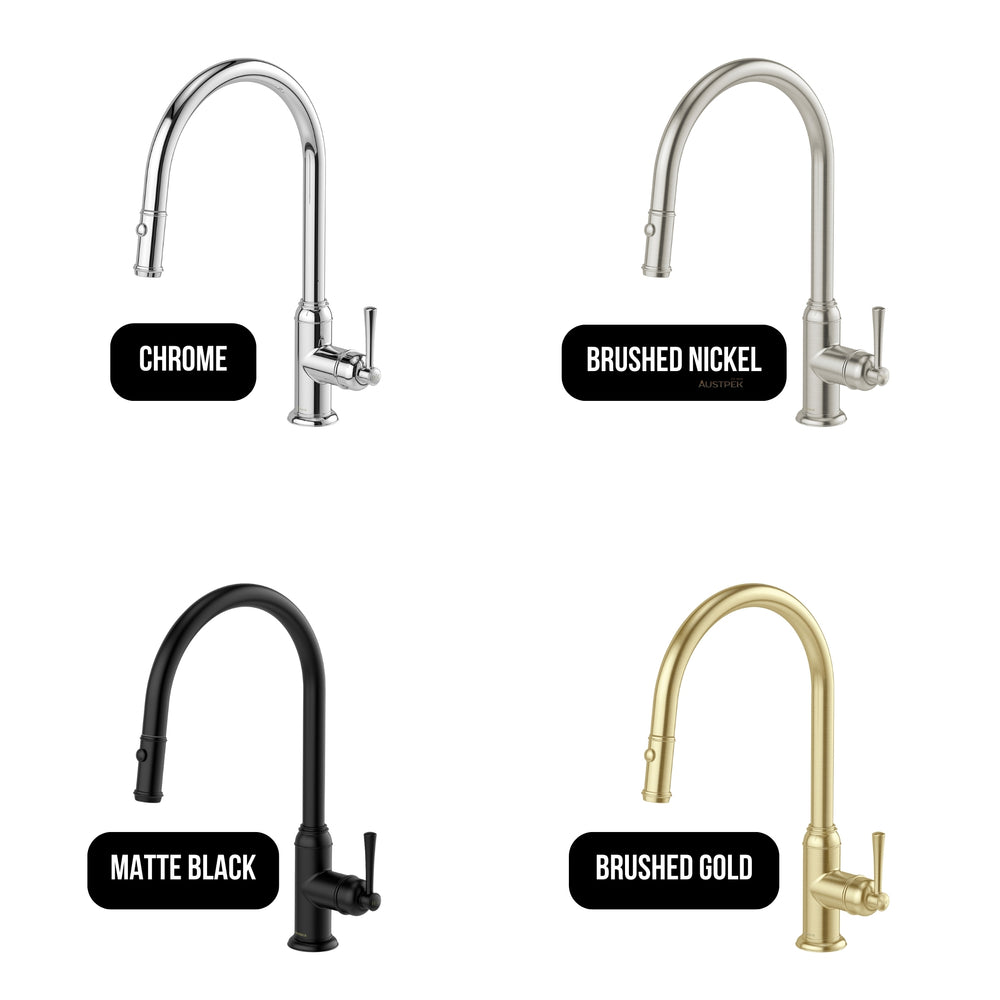 PHOENIX CROMFORD LEAD FREE PULL OUT SINK MIXER 402MM MATTE BLACK