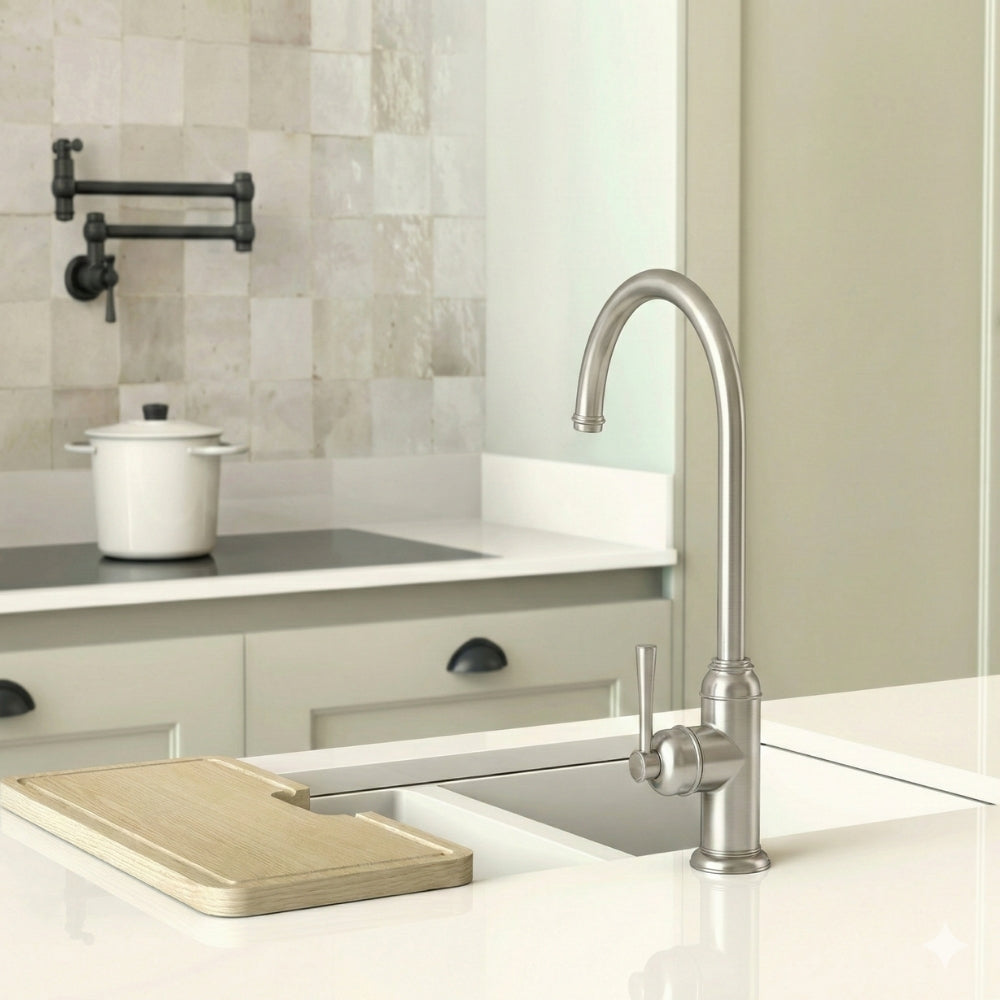PHOENIX CROMFORD LEAD FREE SINK MIXER 363MM BRUSHED NICKEL
