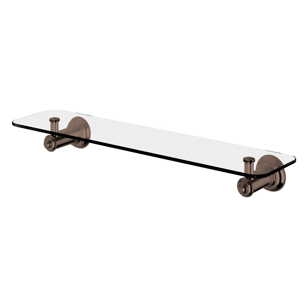 PHOENIX CROMFORD GLASS SHELF 450MM BRUSHED BRONZE