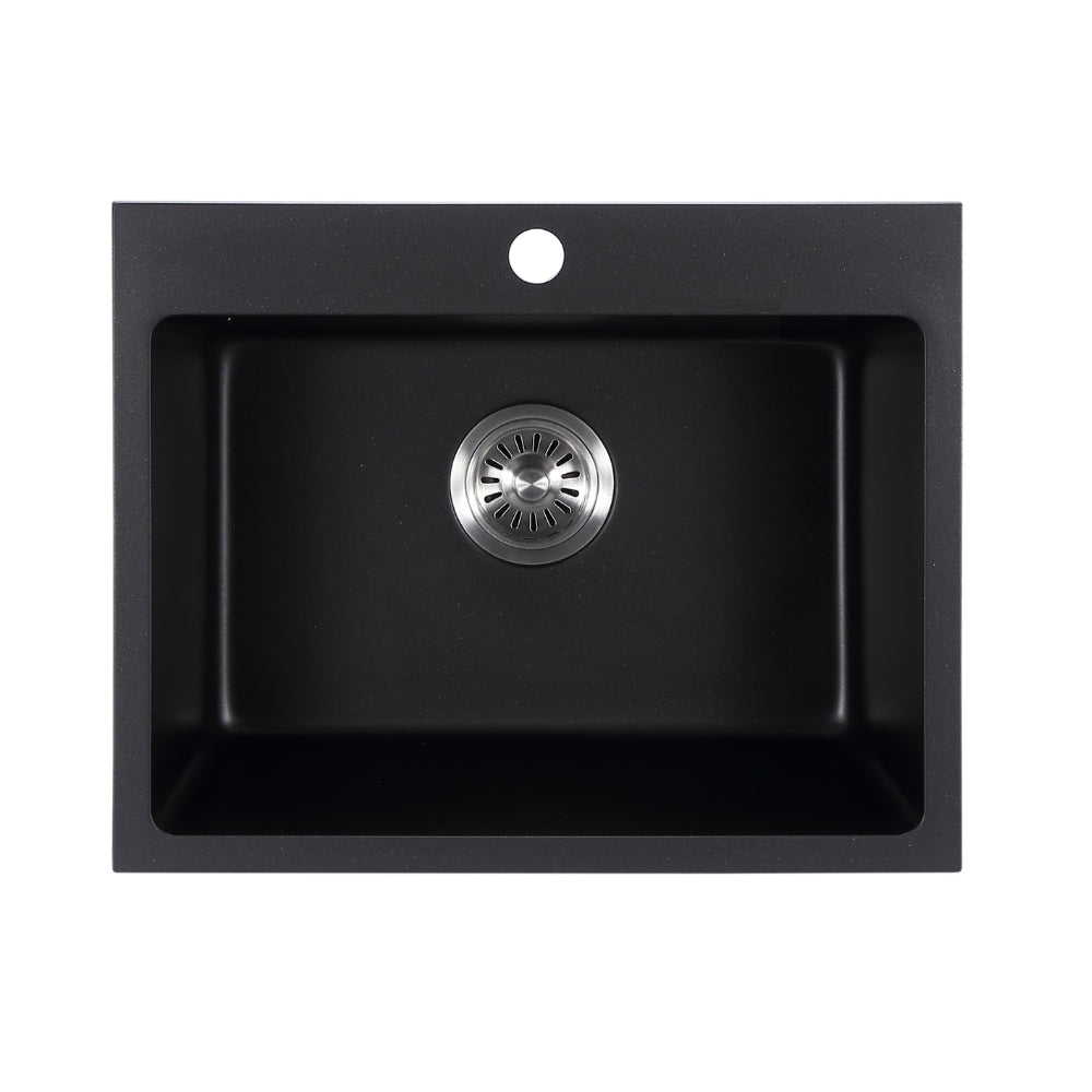 IKON CORA GRANITE SINGLE BOWL KITCHEN SINK MATTE BLACK 550MM