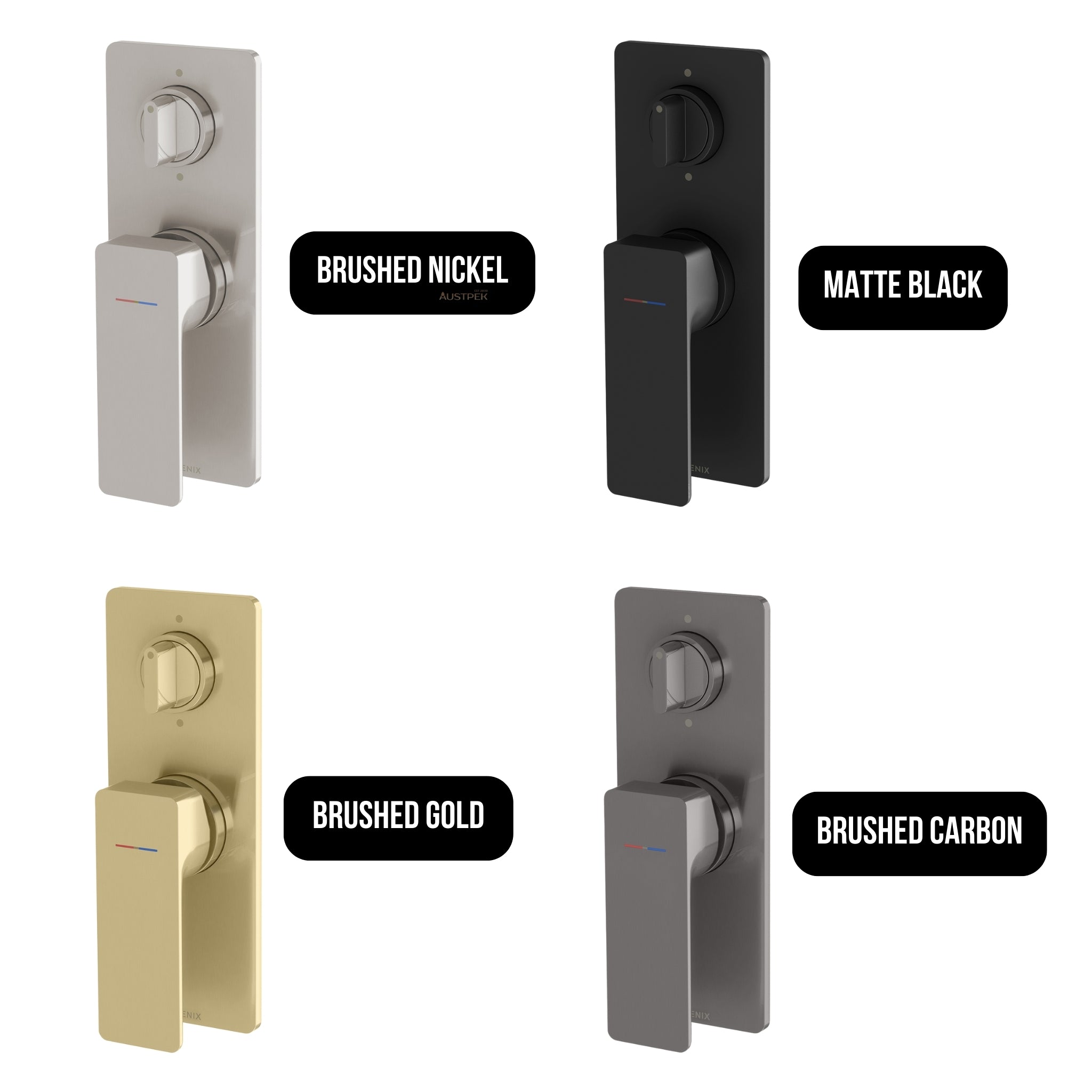 PHOENIX GLOSS MKII SWITCHMIX SHOWER / BATH DIVERTER MIXER COMPLETE KIT BRUSHED NICKEL