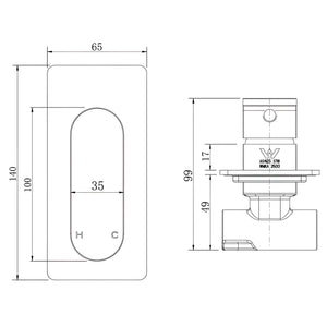 MODERN NATIONAL EVA MINI SHOWER MIXER 140MM MATTE BLACK