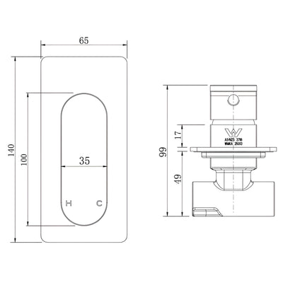 MODERN NATIONAL EVA MINI SHOWER MIXER 140MM MATTE BLACK