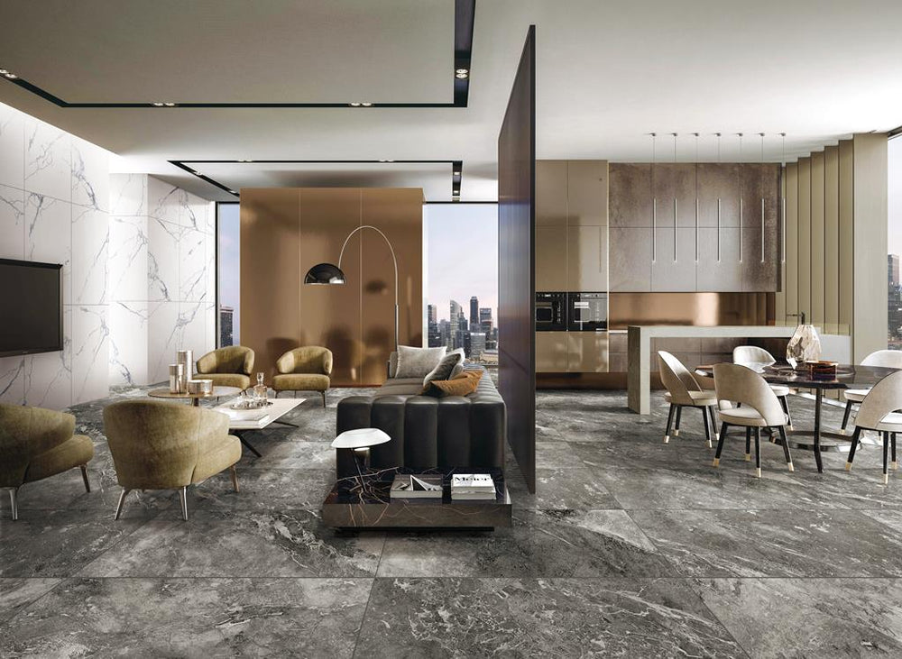 MUSES MISTERY DARK GREY MATTE 600X1200MM RECTANGULAR TILE (PER BOX)