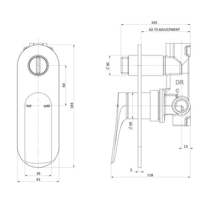 PHOENIX KUSABI SWITCHMIX SHOWER/BATH DIVERTER MIXER COMPLETE KIT CHROME