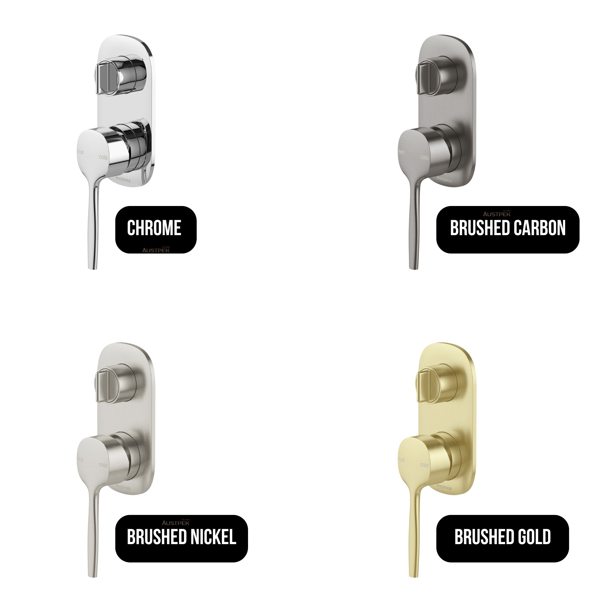 PHOENIX VASK SWITCHMIX LEAD FREE SHOWER / BATH DIVERTER MIXER COMPLETE KIT 123MM CHROME