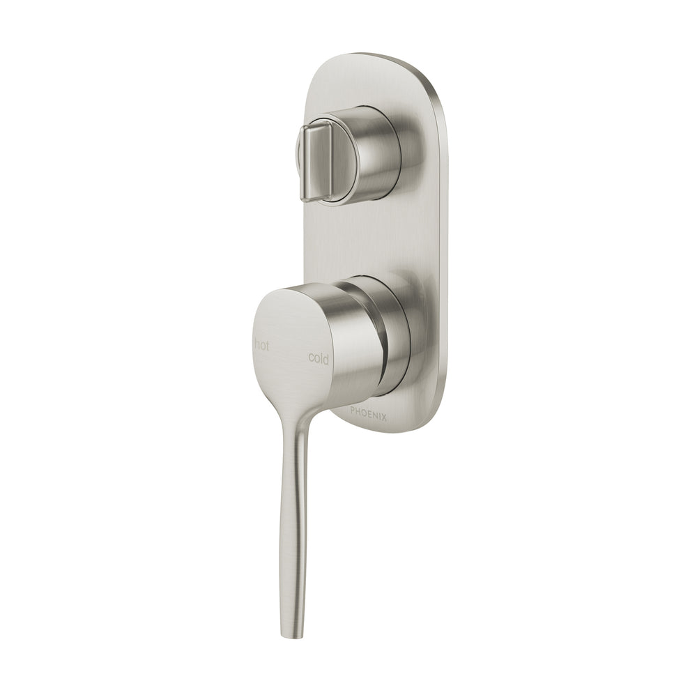 PHOENIX VASK SWITCHMIX SHOWER / BATH DIVERTER MIXER COMPLETE KIT 123MM BRUSHED NICKEL