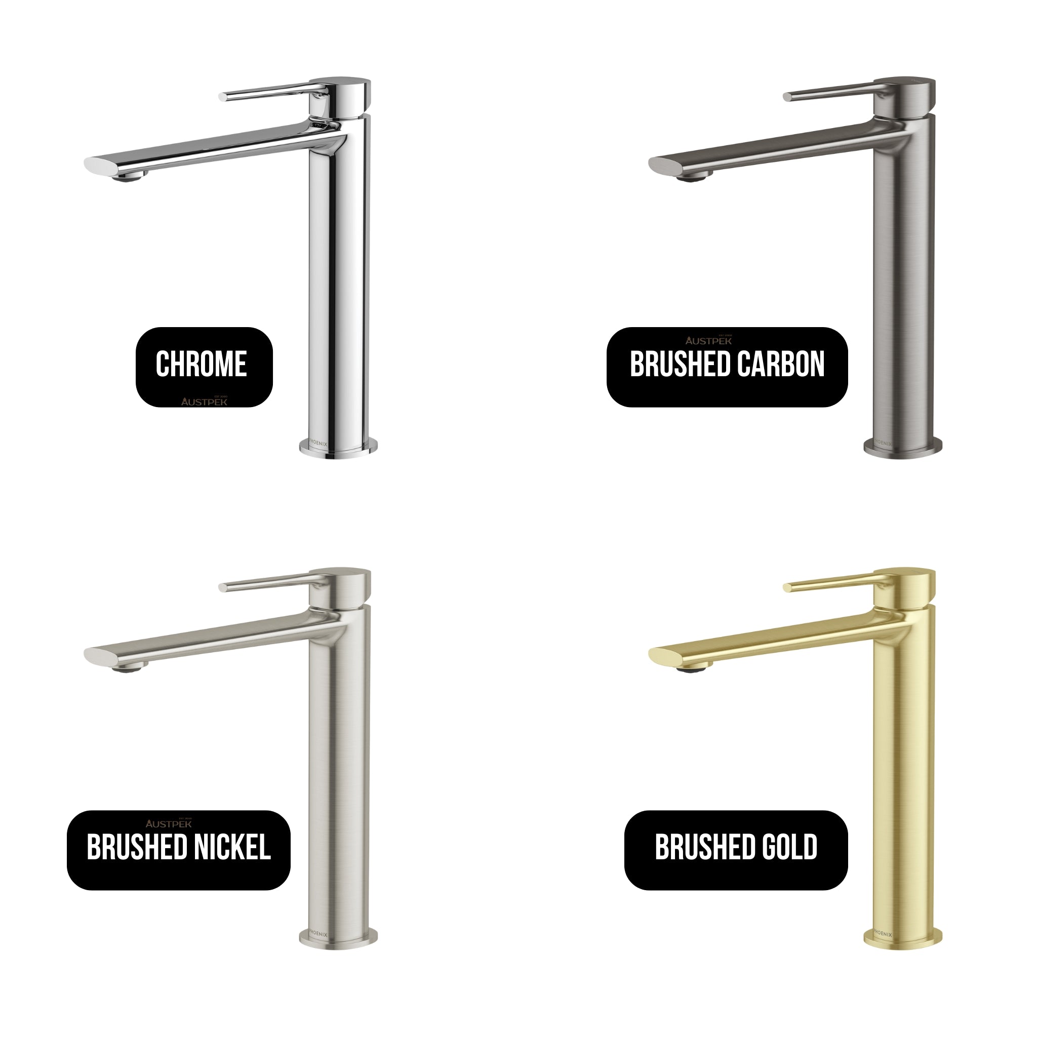 PHOENIX VASK LEAD FREE TALL VESSEL MIXER 247MM BRUSHED NICKEL