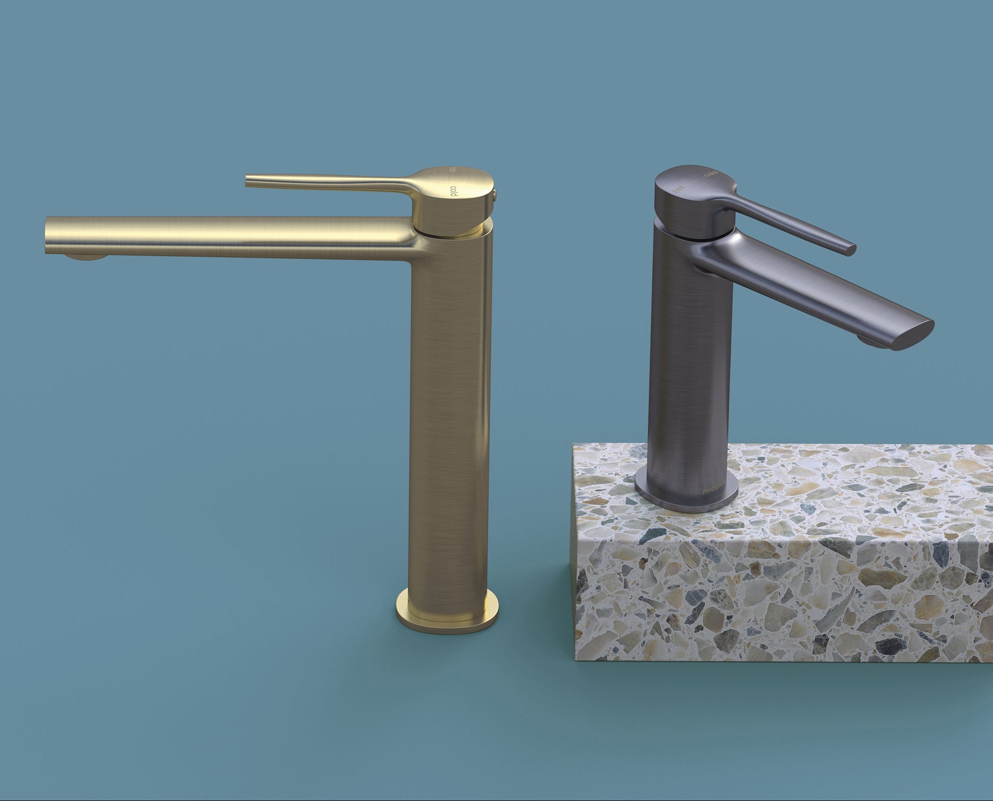 PHOENIX VASK TALL VESSEL MIXER 247MM BRUSHED GOLD