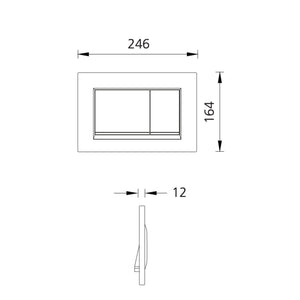 OLIVERI GEBERIT CONCEALED CISTERN FLUSH PLATE WITH SQUARE BUTTONS 246MM WHITE