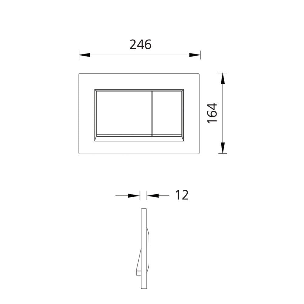 OLIVERI GEBERIT CONCEALED CISTERN FLUSH PLATE WITH SQUARE BUTTONS 246MM CHROME