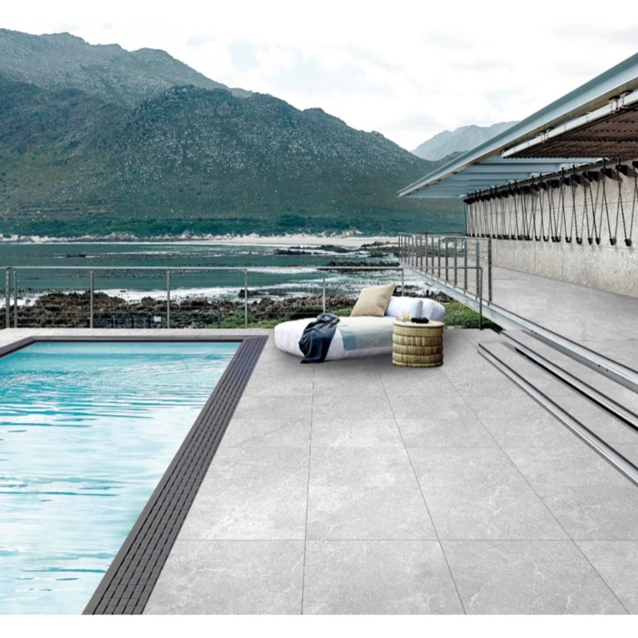 MUSES PETRA MIX LIGHT GREY FELLTEC 600X600MM SQUARE PAVER (PER BOX)