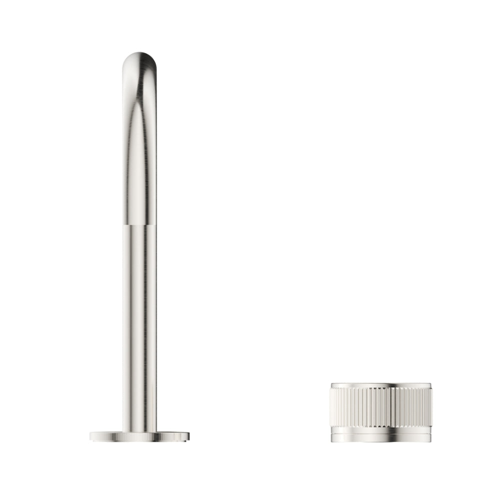 BELLA VISTA MICA LEAD FREE FLUTED PROGRESSIVE BASIN MIXER SET 225MM BRUSHED NICKEL