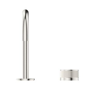 BELLA VISTA MICA FLUTED PROGRESSIVE BASIN MIXER SET 225MM BRUSHED NICKEL