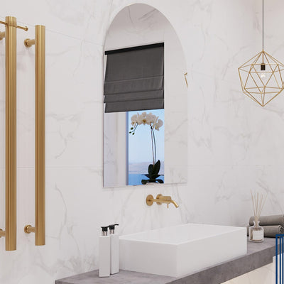 THERMOGROUP ABLAZE ARCH SHAPE MIRROR WITH HANGERS INCLUDING DEMISTER 500X800MM