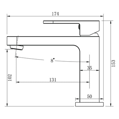 MODERN NATIONAL EVA MINI BASIN MIXER 153MM MATTE BLACK