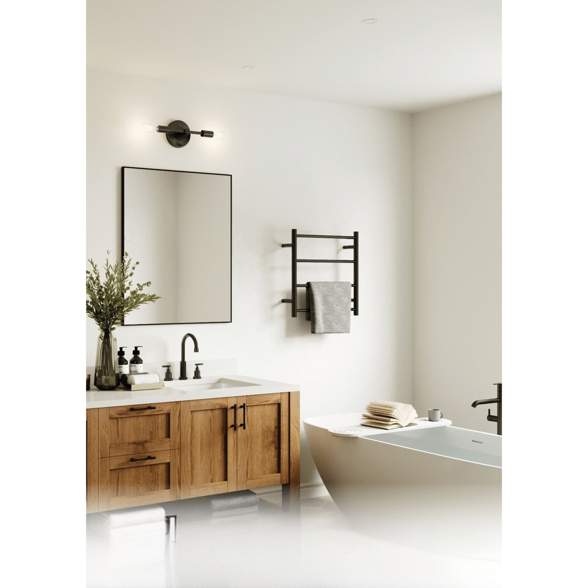 THERMOGROUP 4-BAR ROUND LADDER HEATED TOWEL RAIL POLISHED STAINLESS STEEL 550MM