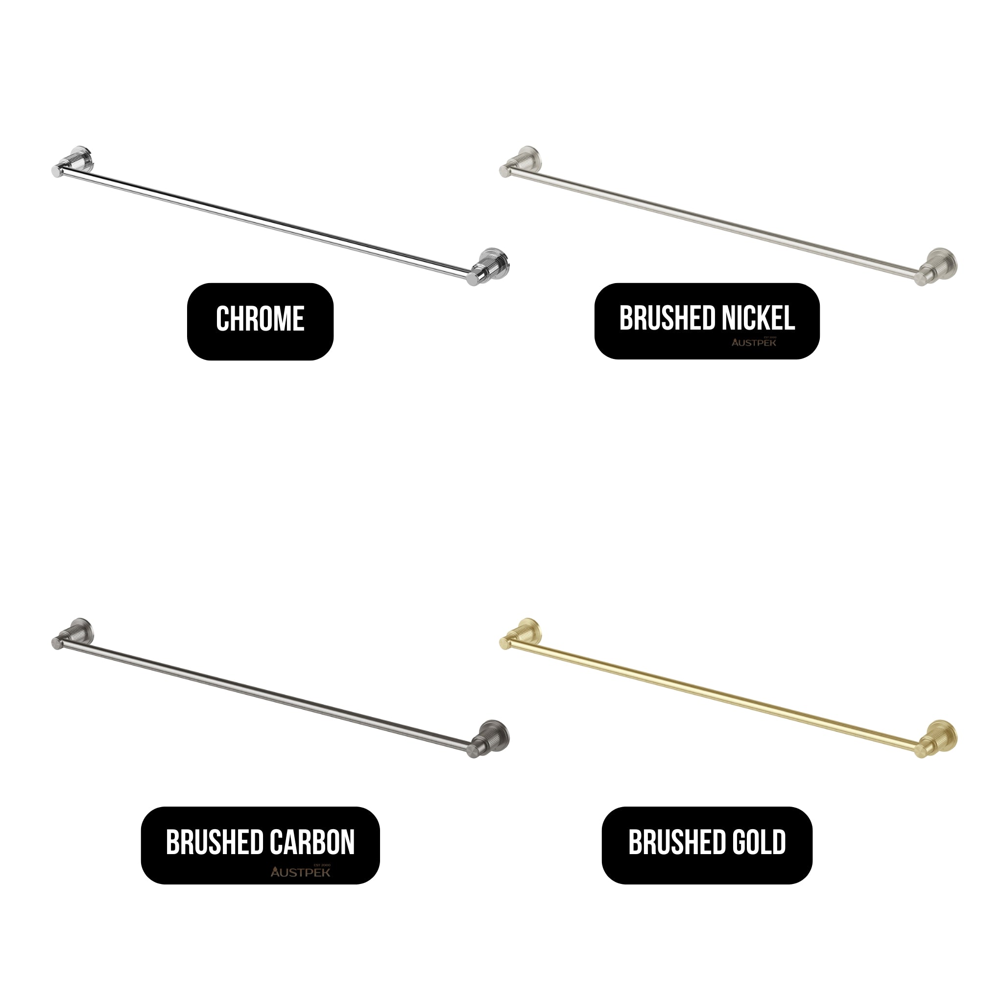 PHOENIX WILTERN SINGLE TOWEL RAIL 800MM BRUSHED NICKEL