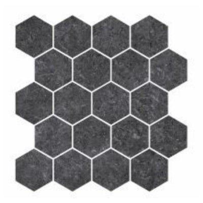 MUSES QUARTZITE CHARCOAL FELLTEC 300X330MM HEXAGON MOSAIC TILE (PER BOX)
