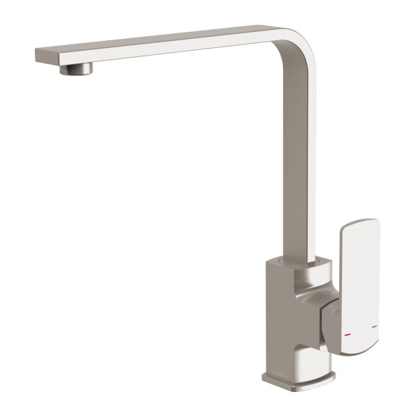 PHOENIX TEVA SQUARELINE SINK MIXER 200MM BRUSHED NICKEL