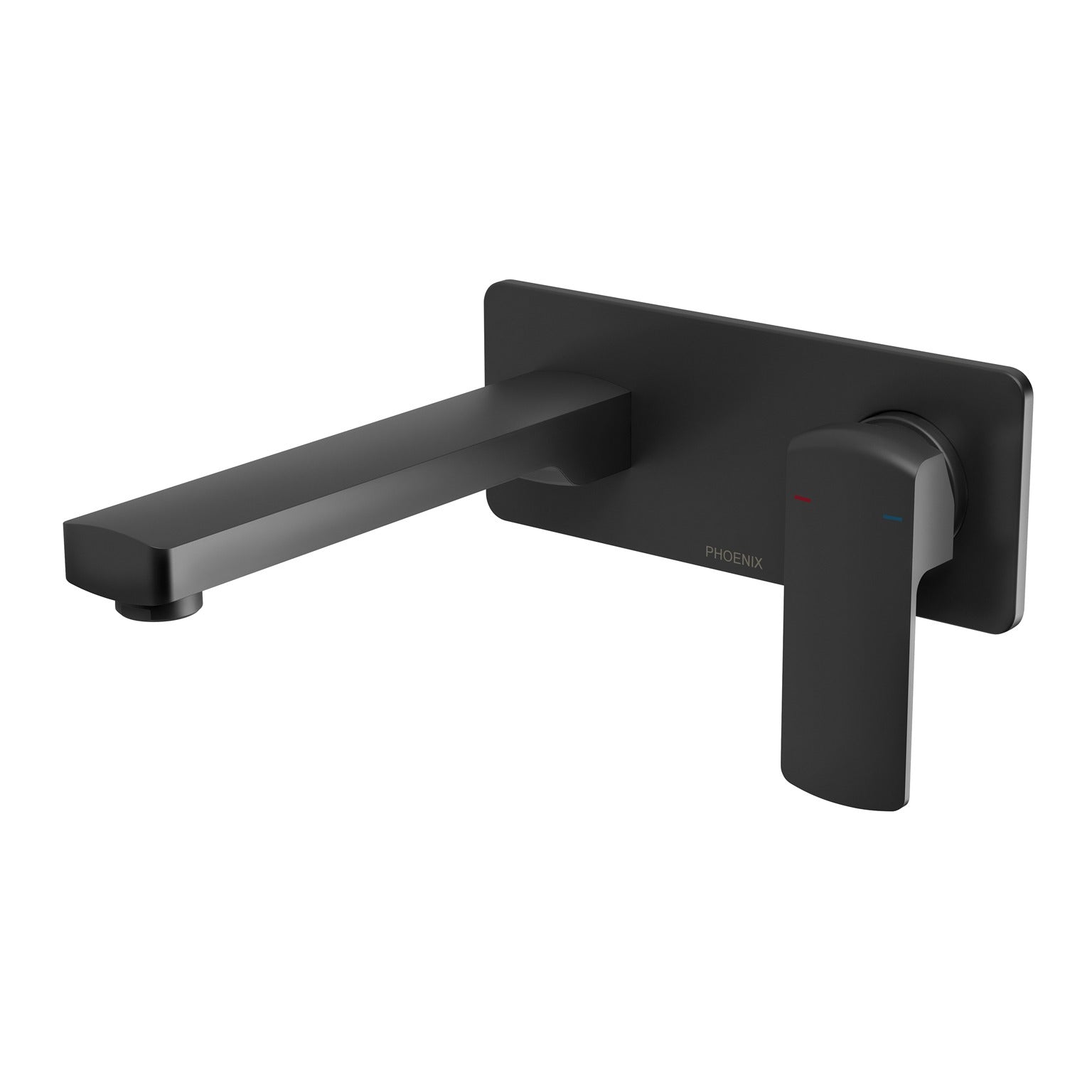 PHOENIX TEVA LEAD FREE WALL BASIN / BATH MIXER SET WITH TRIM KIT AND BODY 200MM MATTE BLACK