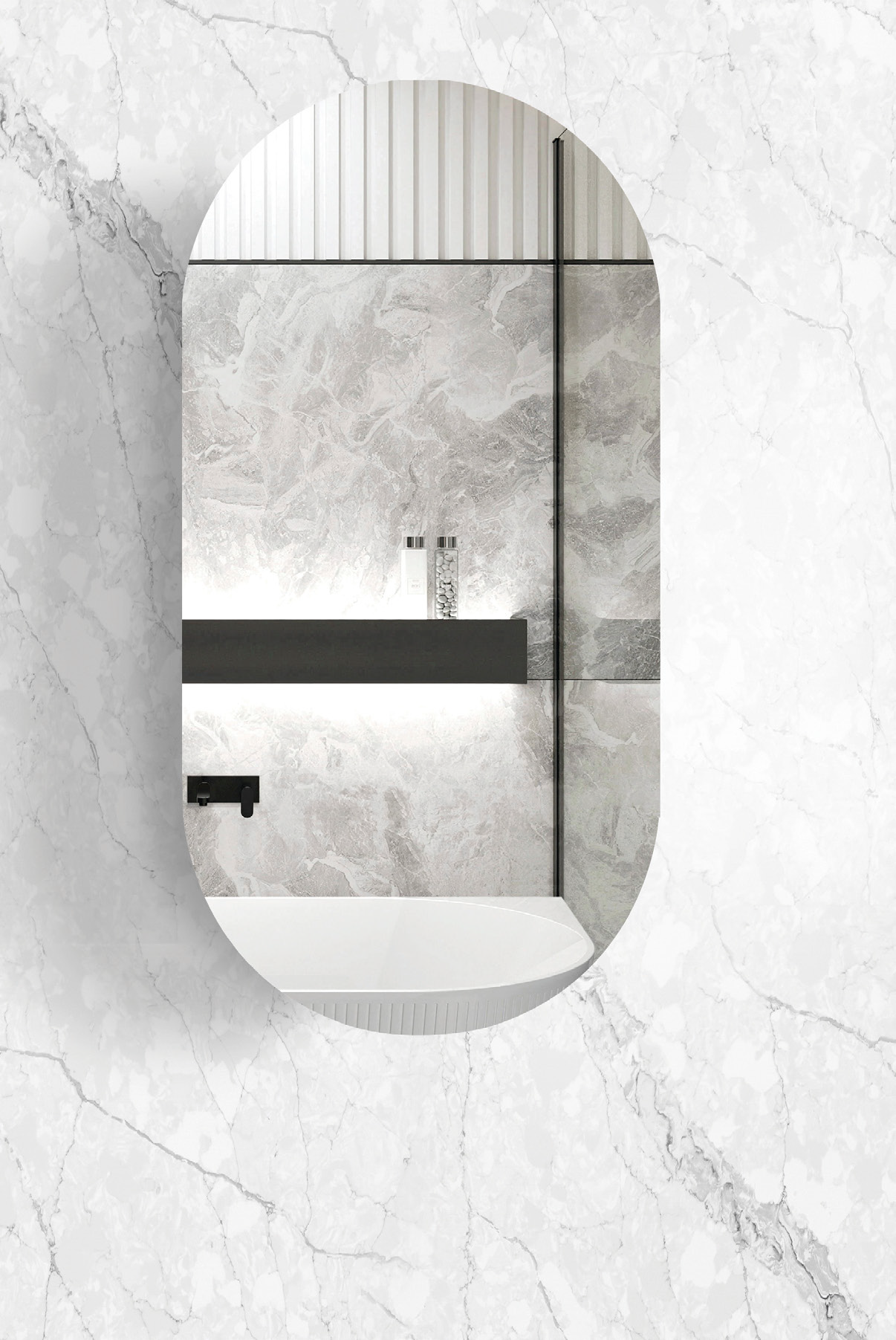 OTTI NOOSA MATTE WHITE SHAVING CABINET 450X900MM
