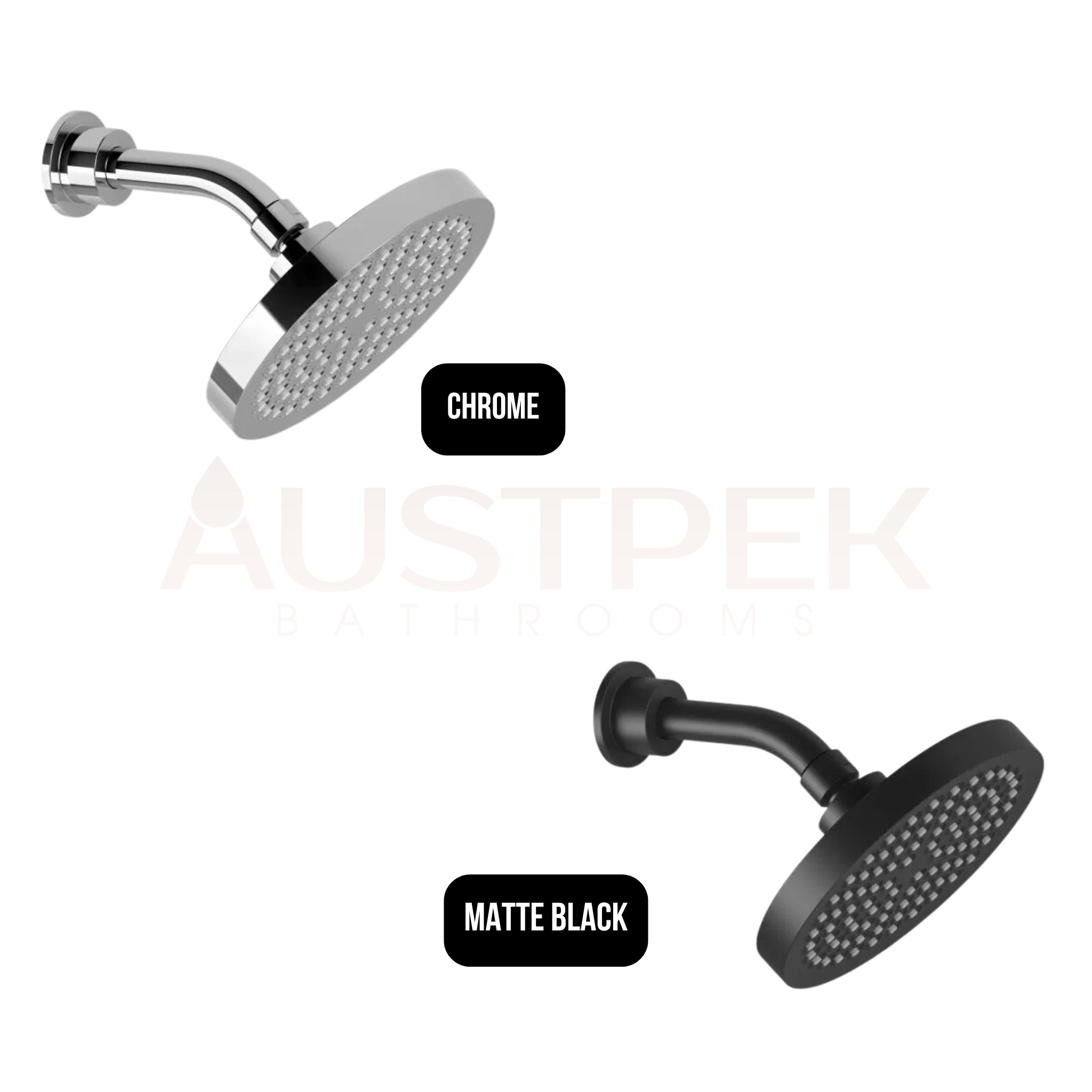 PHOENIX PINA SHOWER ARM AND 150MM ROUND ROSE MATTE BLACK