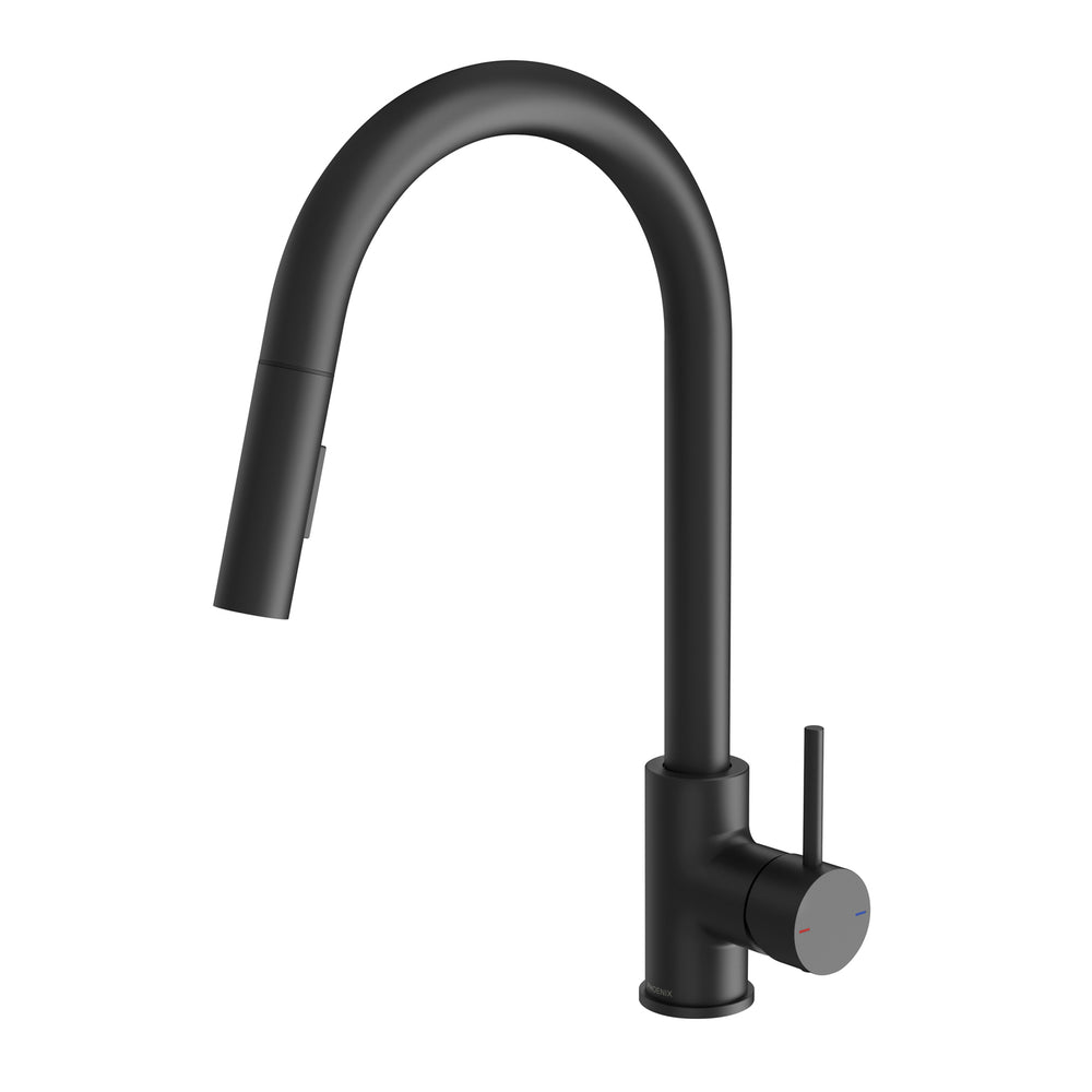 PHOENIX PINA PULL OUT SINK MIXER 230MM MATTE BLACK