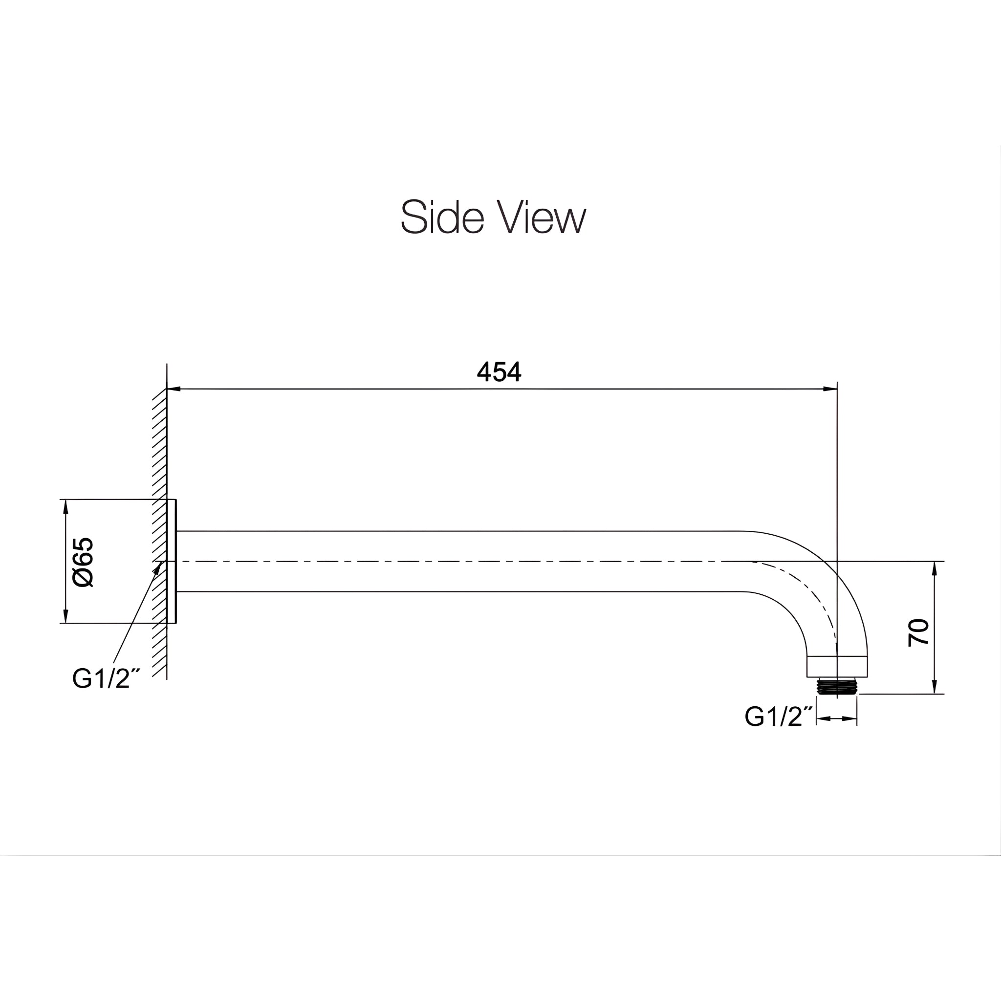 KOHLER STATEMENT WALL MOUNT SHOWER ARM 454MM CHROME