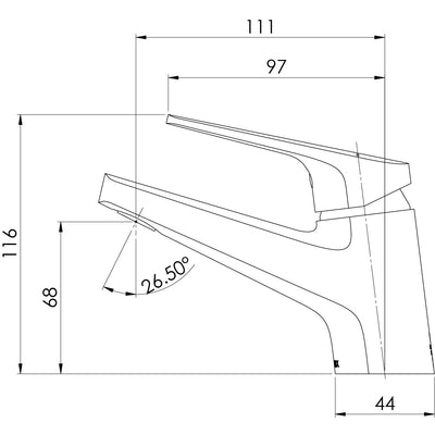 PHOENIX IVY MKII LEAD FREE FIXED BASIN MIXER 116MM CHROME