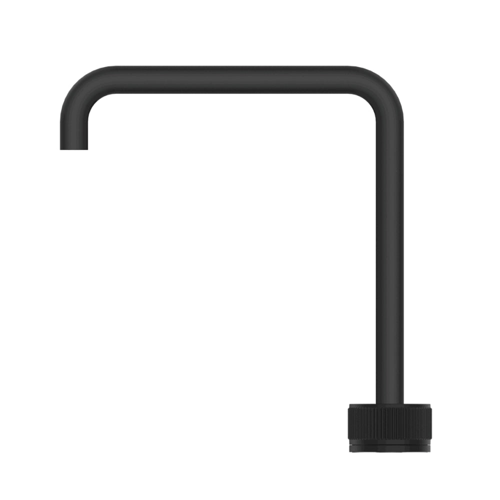 BELLA VISTA MICA LEAD FREE FLUTED SOFT-SQUARE HOB SINK/BASIN MIXER SET 275MM BLACK