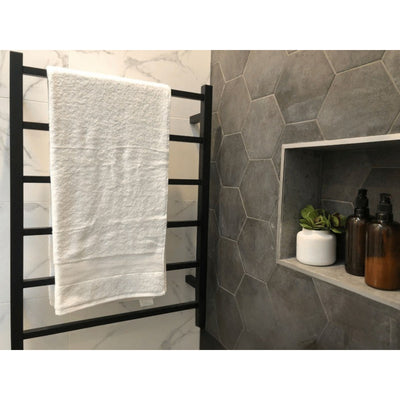 THERMOGROUP SQUARE LADDER HEATED TOWEL RAIL MATTE BLACK 800MM