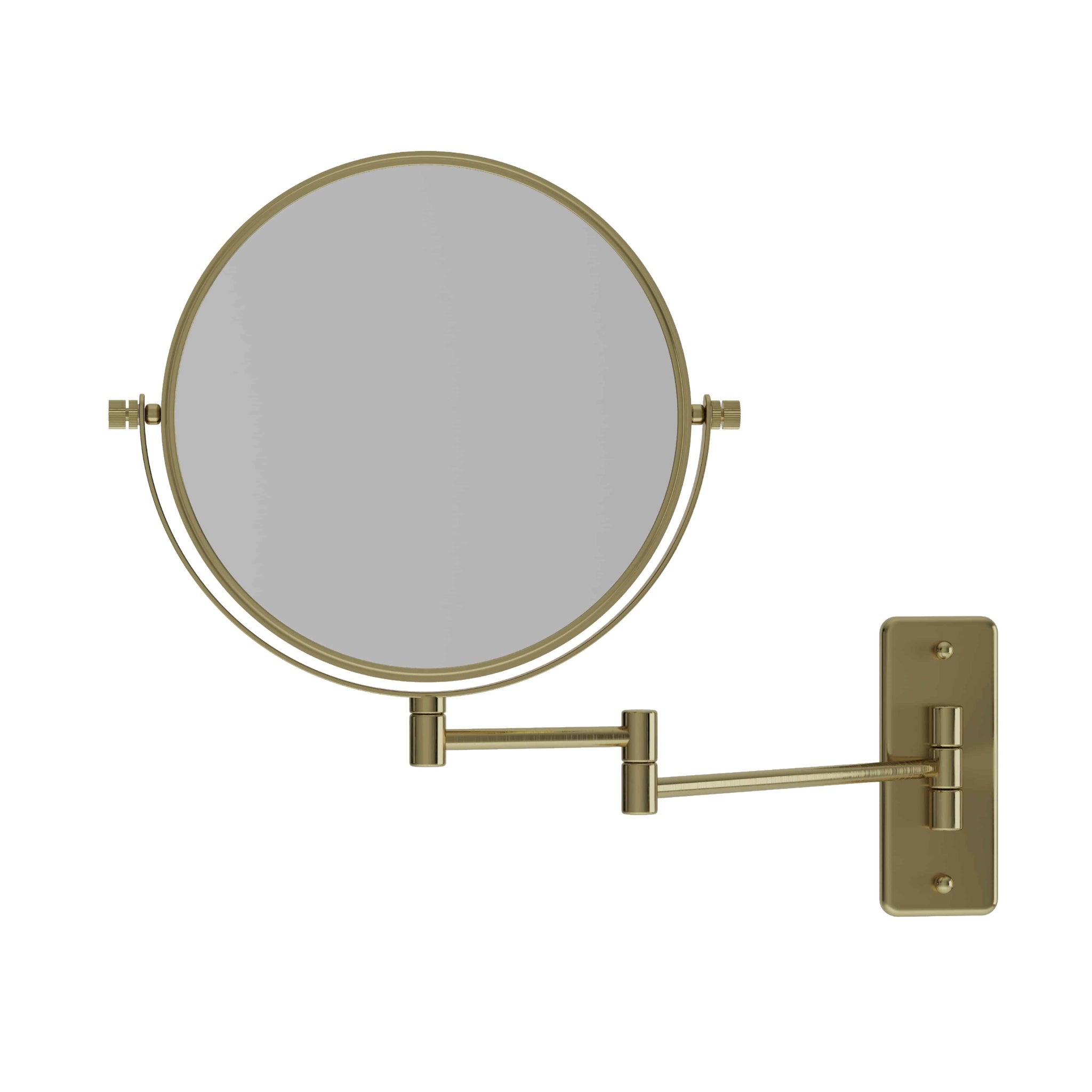 THERMOGROUP ABLAZE ROUND 1&5X MAGNIFICATION MIRROR BRUSHED BRASS 185MM