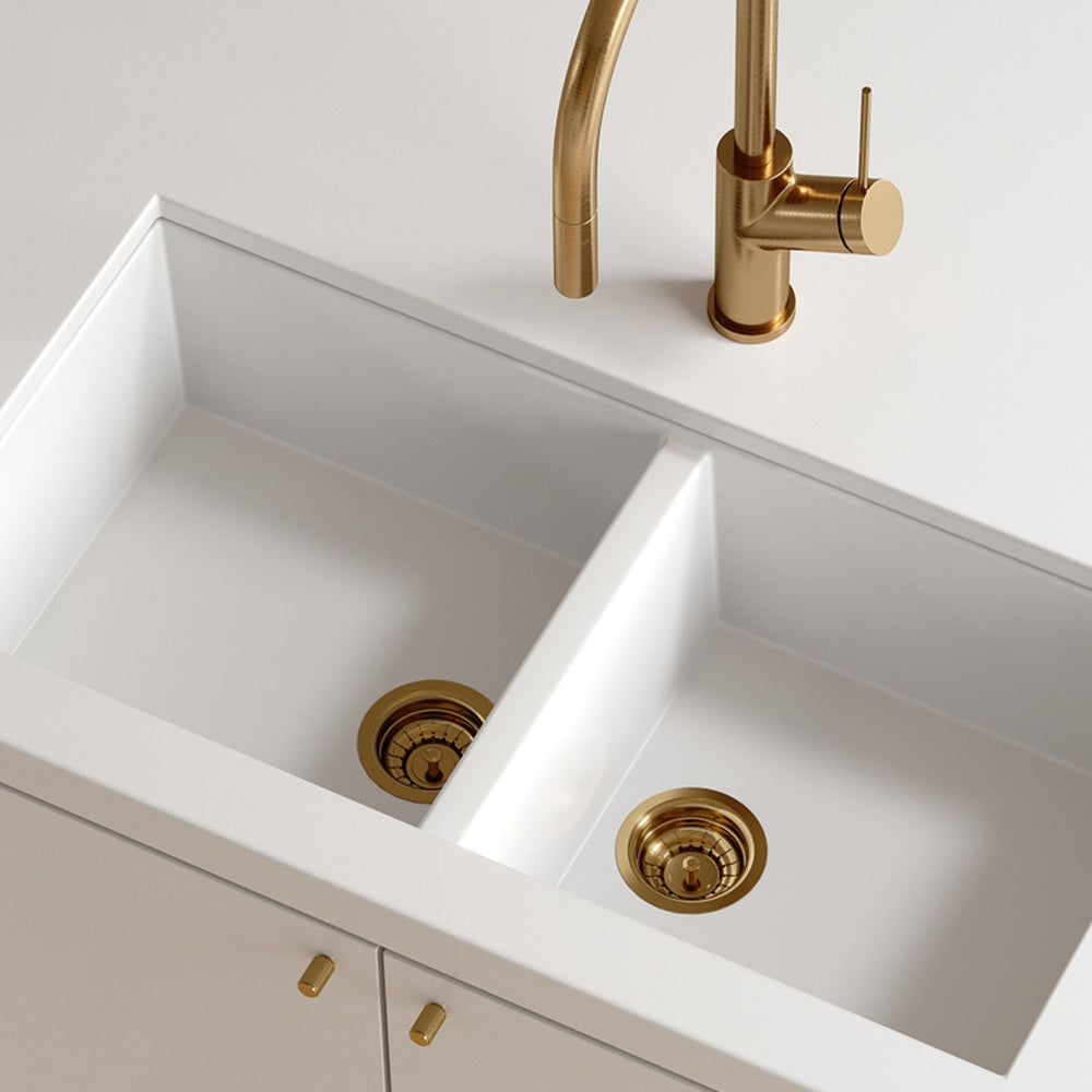 OLIVERI BASKET WASTE WITH EXTENDED SCREW LENGTH 118MM BRUSHED GOLD