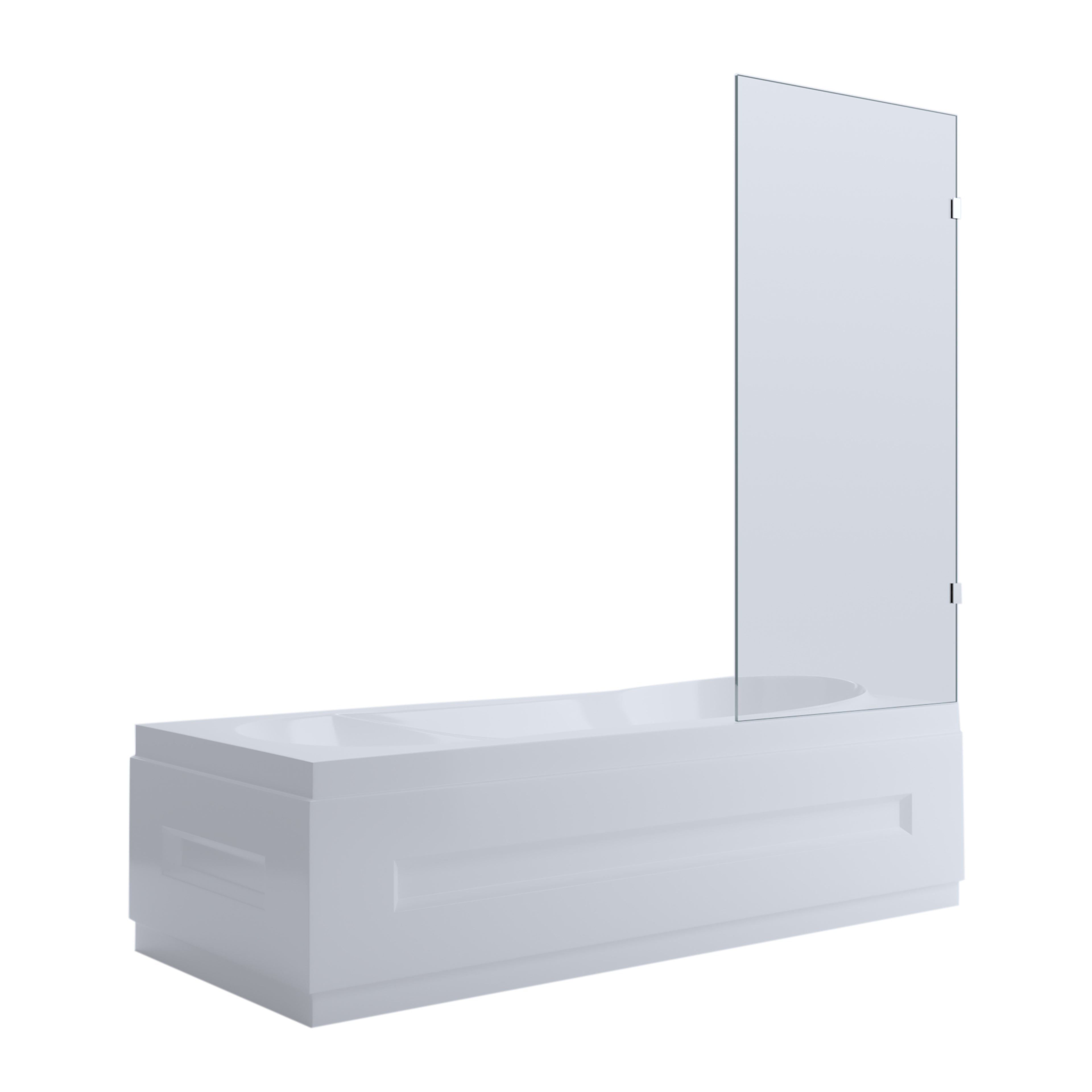 BELLA VISTA FRAMELESS FIXED OVER BATH SHOWER SCREEN CHROME