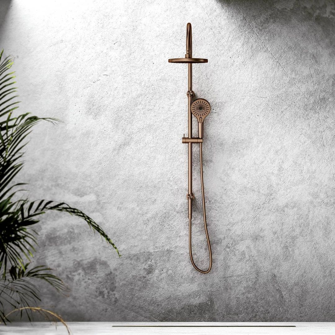 NERO OPAL TWIN SHOWER BRUSHED BRONZE