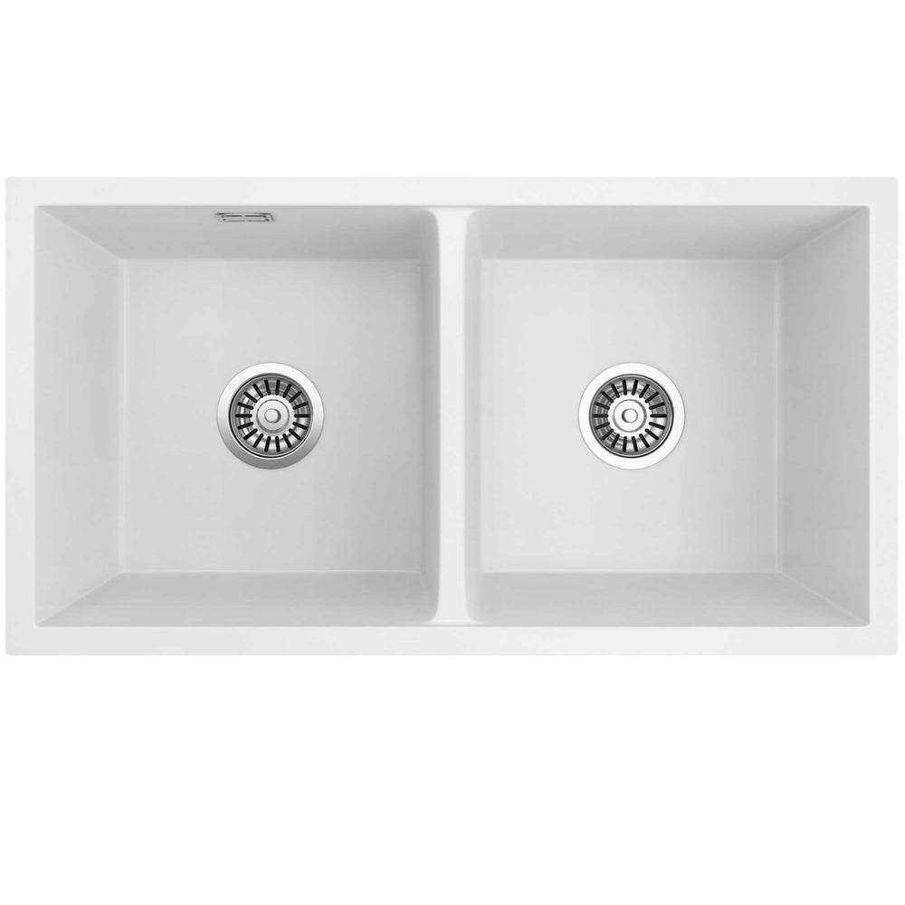 SEIMA OROS 820 DOUBLE BOWL KITCHEN SINK SILK MATTE WHITE 820MM