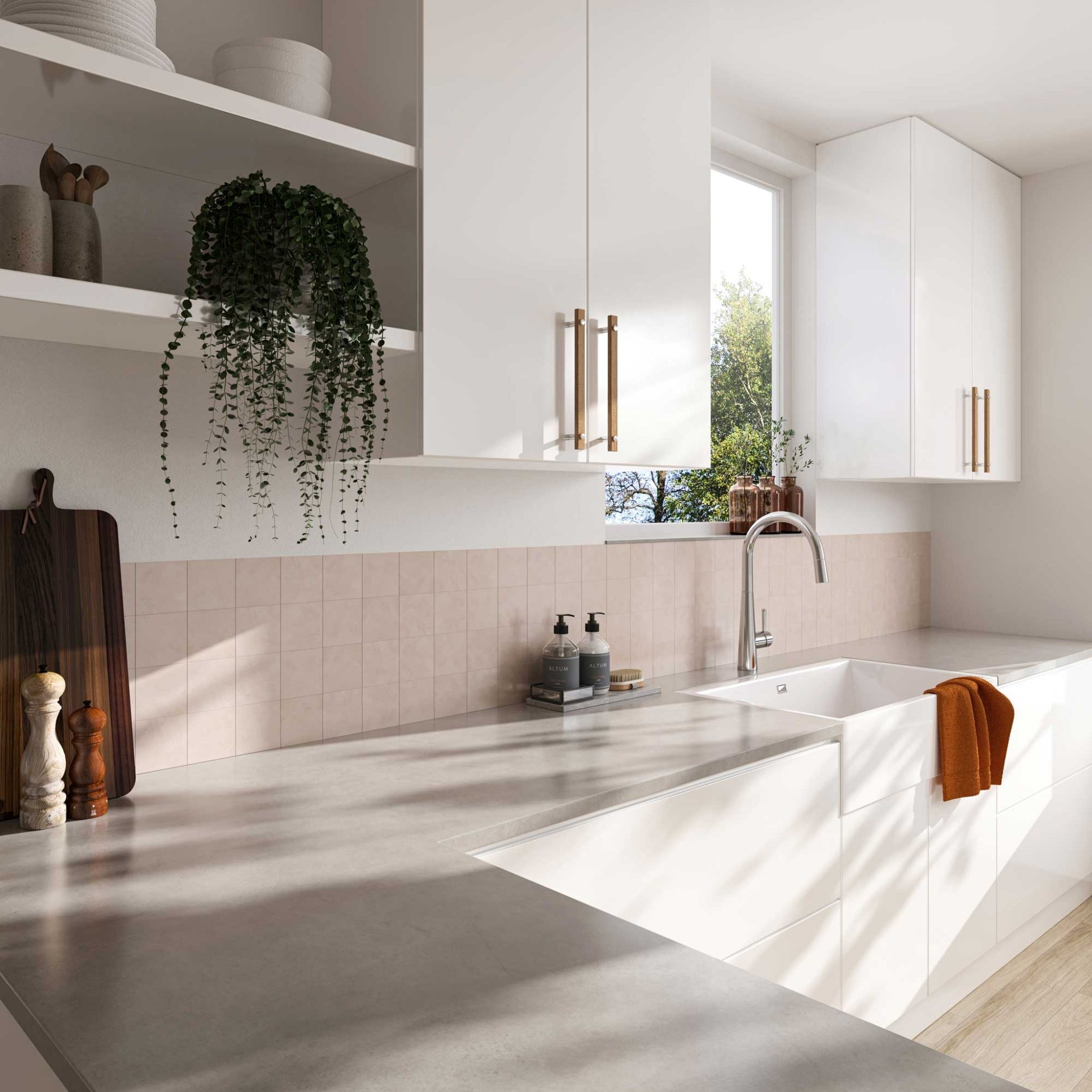 SEIMA OROS 900 SINGLE BOWL APRON FRONT KITCHEN AND LAUNDRY SINK SILK MATTE WHITE 900MM