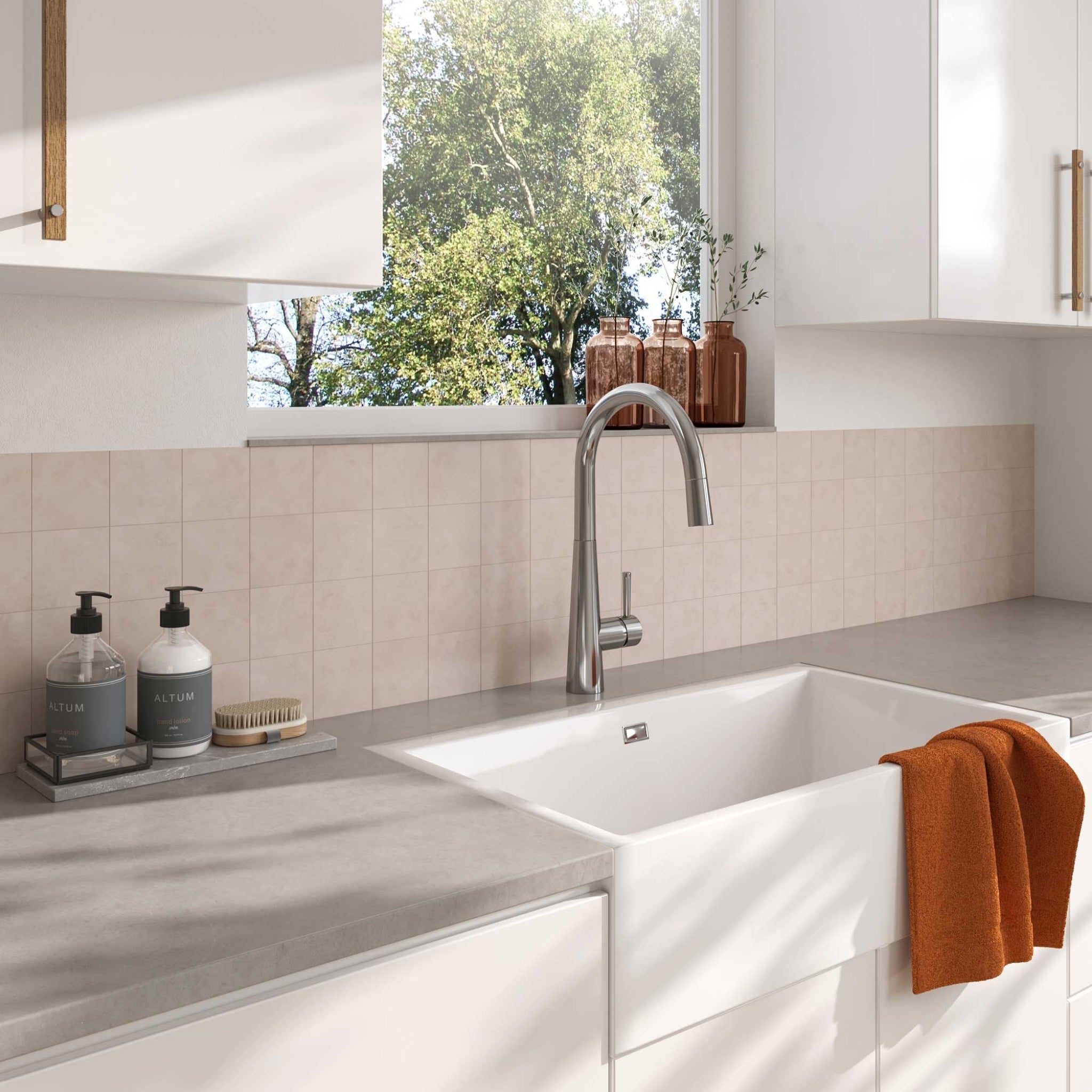 SEIMA OROS 900 SINGLE BOWL APRON FRONT KITCHEN AND LAUNDRY SINK SILK MATTE WHITE 900MM