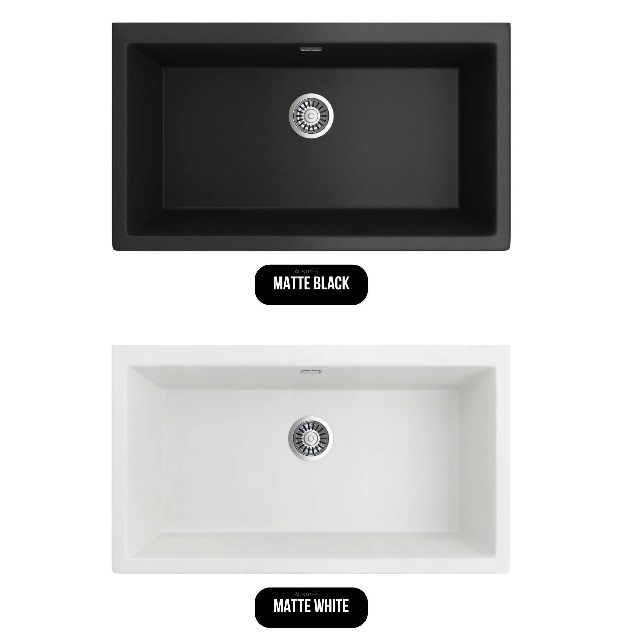 SEIMA OROS 900 SINGLE BOWL APRON FRONT KITCHEN AND LAUNDRY SINK SILK MATTE BLACK 900MM