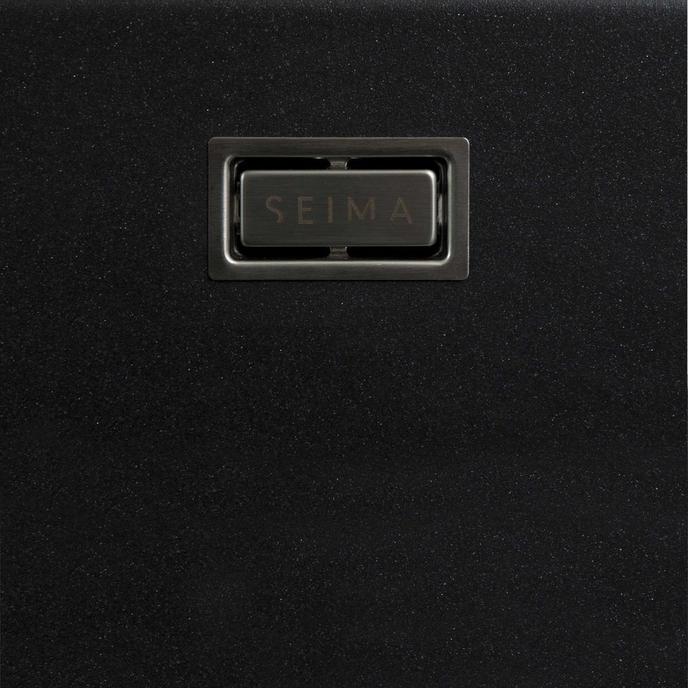 SEIMA OROS 1 & 3/4 DOUBLE BOWL KITCHEN SINK WITH DRAINER SILK MATTE BLACK 1160MM