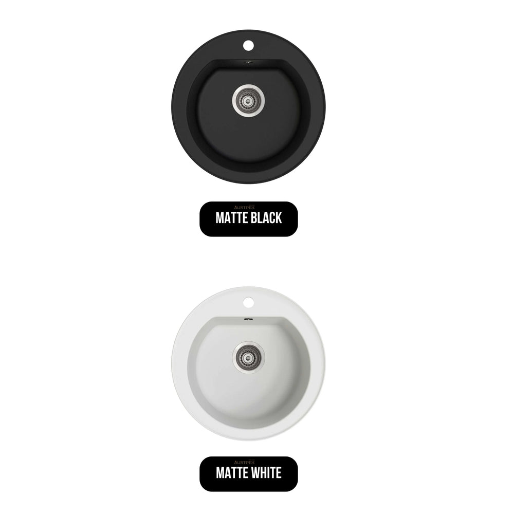 SEIMA OROS 510 SINGLE BOWL KITCHEN AND LAUNDRY SINK SILK MATTE WHITE 510MM
