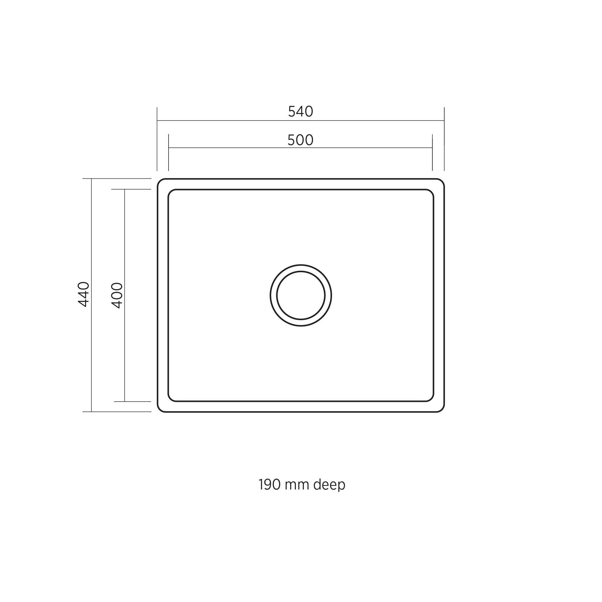 SEIMA LETO 500 SINGLE BOWL KITCHEN AND LAUNDRY SINK STAINLESS STEEL 540MM
