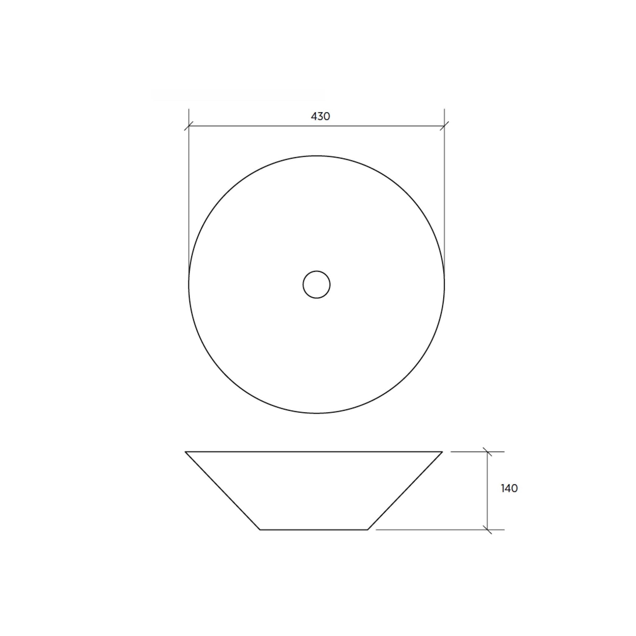 SEIMA ARKO 001 ABOVE COUNTER BASIN GLOSS WHITE 430MM