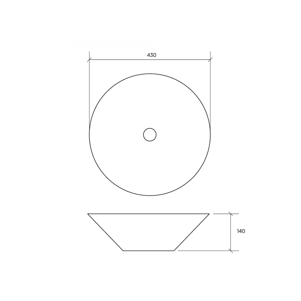 SEIMA ARKO 001 ABOVE COUNTER BASIN GLOSS WHITE 430MM